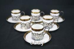 Antique(1891-1920)Bishop & Stonier EPNS/Porcelain Espresso Set, Exquisite, Rare