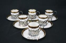 Antique(1891-1920)Bishop & Stonier EPNS/Porcelain Espresso Set, Exquisite, Rare