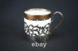 Antique(1891-1920)Bishop & Stonier EPNS/Porcelain Espresso Set, Exquisite, Rare