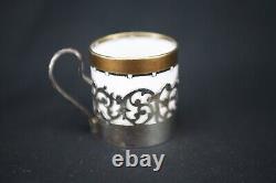 Antique(1891-1920)Bishop & Stonier EPNS/Porcelain Espresso Set, Exquisite, Rare
