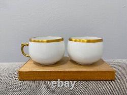 Antique 1915 Porcelain Set of 6 Cups & Saucers with Gold K