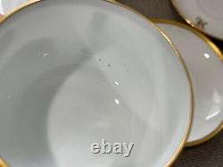 Antique 1915 Porcelain Set of 6 Cups & Saucers with Gold K