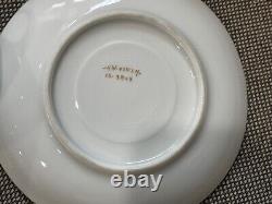 Antique 1915 Porcelain Set of 6 Cups & Saucers with Gold K