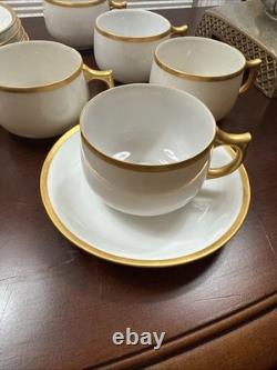 Antique 1915 Porcelain Set of 6 Cups & Saucers with Gold No Monogram