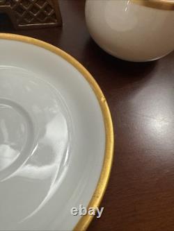 Antique 1915 Porcelain Set of 6 Cups & Saucers with Gold No Monogram