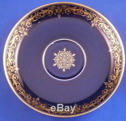 Antique 19thC Sevres Cobalt Blue & Gold Porcelain Cup & Saucer Porzellan Tasse