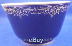 Antique 19thC Sevres Cobalt Blue & Gold Porcelain Cup & Saucer Porzellan Tasse