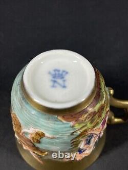 Antique 19th Century All Gold Capodimonte Classic Design Demitasse Cup Saucer N2