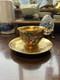 Antique 19th Century All Gold Capodimonte Classic Design Dimitasse Cup Saucer