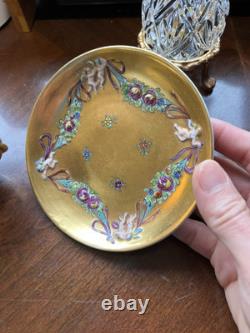 Antique 19th Century All Gold Capodimonte Classic Design Dimitasse Cup Saucer