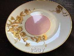 Antique 19th c. English Gold And Pink Luster Tea Cup & Saucer & Matching Plate