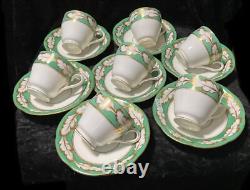 Antique 19th century Ridgeway cups and saucers. Hand painted gold on white