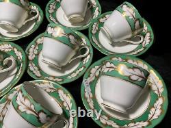 Antique 19th century Ridgeway cups and saucers. Hand painted gold on white