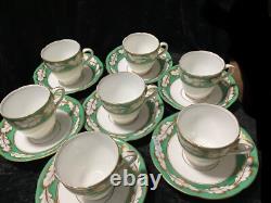 Antique 19th century Ridgeway cups and saucers. Hand painted gold on white