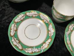 Antique 19th century Ridgeway cups and saucers. Hand painted gold on white