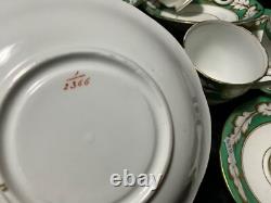 Antique 19th century Ridgeway cups and saucers. Hand painted gold on white