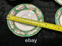 Antique 19th century Ridgeway cups and saucers. Hand painted gold on white