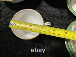 Antique 19th century Ridgeway cups and saucers. Hand painted gold on white