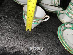 Antique 19th century Ridgeway cups and saucers. Hand painted gold on white