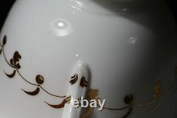 Antique 19thc Floral Gold Davenport Longport Staffordshire Cups Saucer AB4