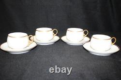 Antique 21 Pc. M. Redon & Elite Works Limoges Cups and Saucers White, Gold trim