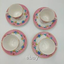 Antique 4 Vieux Paris Old Paris Hand Painted Floral Gilt Gold Cup & Saucer Set