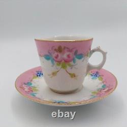 Antique 4 Vieux Paris Old Paris Hand Painted Floral Gilt Gold Cup & Saucer Set