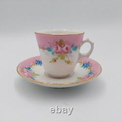 Antique 4 Vieux Paris Old Paris Hand Painted Floral Gilt Gold Cup & Saucer Set