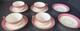 Antique Adderley Bone China Pink Gold Tea Cups Saucers Cottagecore Set