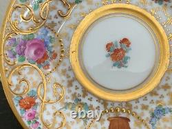 Antique Ambrosius Lamm Dresden Porcelain Gold Gilt & Floral Decorated Demitasse