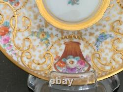 Antique Ambrosius Lamm Dresden Porcelain Gold Gilt & Floral Decorated Demitasse