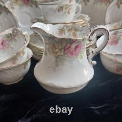 Antique Aynsley Fine Bone China Tea Set Roses Gold Trim Teacups & Saucers