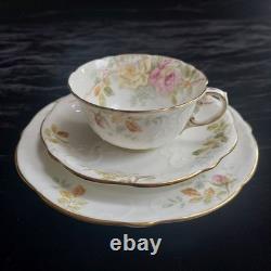 Antique Aynsley Fine Bone China Tea Set Roses Gold Trim Teacups & Saucers