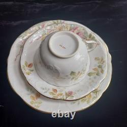 Antique Aynsley Fine Bone China Tea Set Roses Gold Trim Teacups & Saucers
