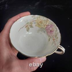 Antique Aynsley Fine Bone China Tea Set Roses Gold Trim Teacups & Saucers