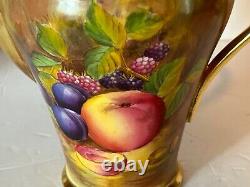 Antique Aynsley Golden Orchard Handpainted Fruit Coffee Pot/5 Cups&Saucers/C&S