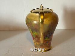 Antique Aynsley Golden Orchard Handpainted Fruit Coffee Pot/5 Cups&Saucers/C&S