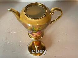 Antique Aynsley Golden Orchard Handpainted Fruit Coffee Pot/5 Cups&Saucers/C&S