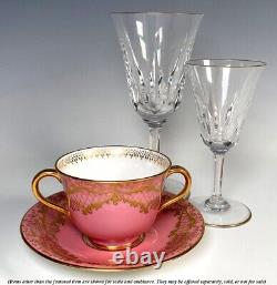 Antique Belle Epoch Raised Gold Enamel Cup & Saucer Set, 1895-1902 Royal Doulton