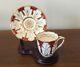 Antique Brown Westhead Moore Cauldon Cranberry & Gold Demitasse Cup & Saucer Set