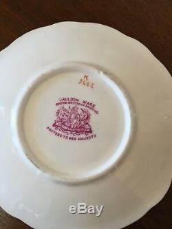 Antique Brown Westhead Moore Cauldon Cranberry & Gold Demitasse Cup & Saucer Set