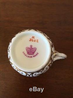 Antique Brown Westhead Moore Cauldon Cranberry & Gold Demitasse Cup & Saucer Set