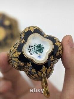 Antique COALPORT 1875 Enameled Jeweled Gilded Porcelain Cup & Saucer 6-21-208