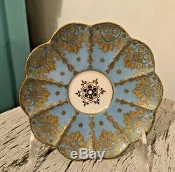 Antique COALPORT England Demitasse Cup & Saucer Gold Gilt Ovington Brothers