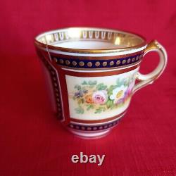 Antique Cabinet Tea Cup & Saucer, Cherub & Floral Design Cobalt Blue & Gold Gilt