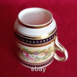 Antique Cabinet Tea Cup & Saucer, Cherub & Floral Design Cobalt Blue & Gold Gilt