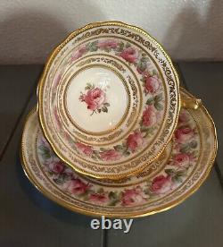 Antique Cauldon Ltd. Roses Gold 4288 Cup Saucer Circa 1905-1920 England EUC