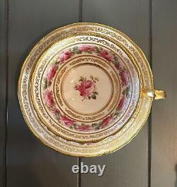 Antique Cauldon Ltd. Roses Gold 4288 Cup Saucer Circa 1905-1920 England EUC