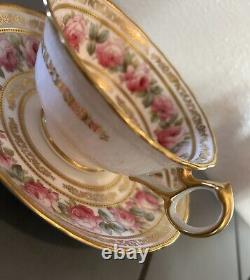 Antique Cauldon Ltd. Roses Gold 4288 Cup Saucer Circa 1905-1920 England EUC