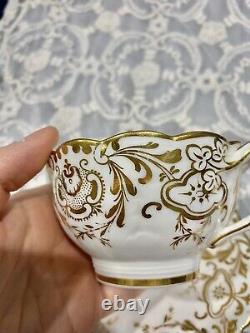 Antique Cauldon Tea Cup Saucer Set Foliage Shape
